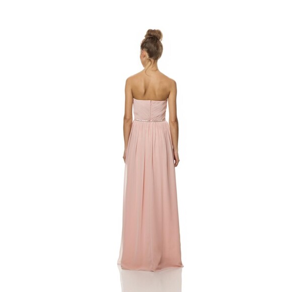 Bari Jay NWT Petal Pink Beaded Chiffon Strapless Sweetheart Gown, Size 14 - Picture 3 of 10
